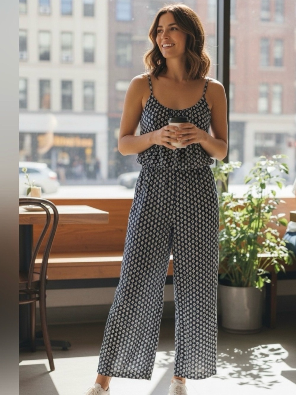 Kaileigh Stitch Fix Adalia Wide Leg Paisley Jumpsuit Pockets Size L - Picture 4 of 16